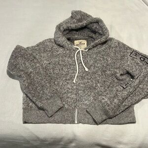 Hollister gray hooded zip up